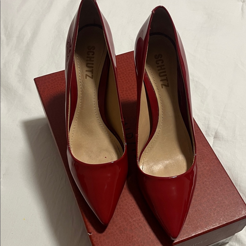 SCHUTZ Glossy Red Heels